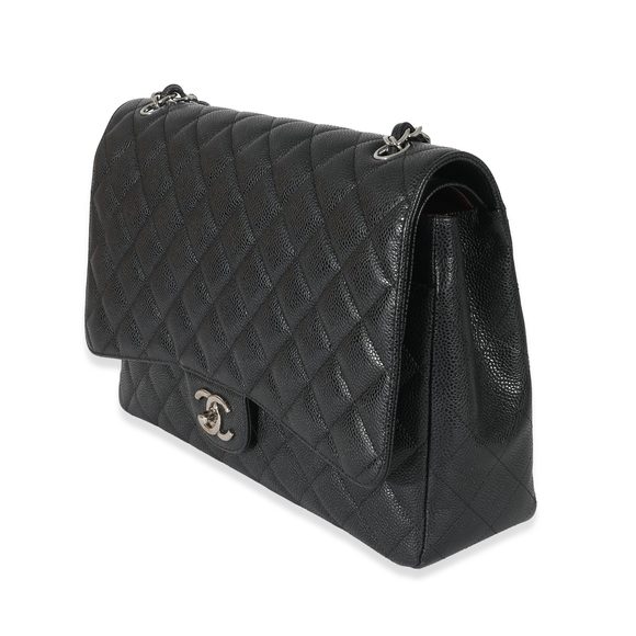 Chanel Black Quilted Caviar Maxi Double Flap Bag - Picture 2 of 8